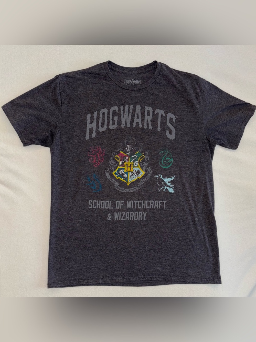 Harry Potter Hogwarts Graphic Tee XL Gray Wizardry